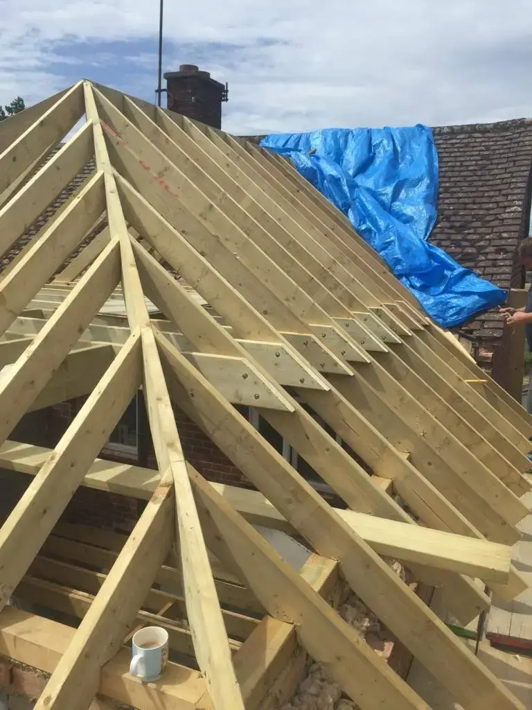 New roof structure built from scratch by A-List Roofing — in progress